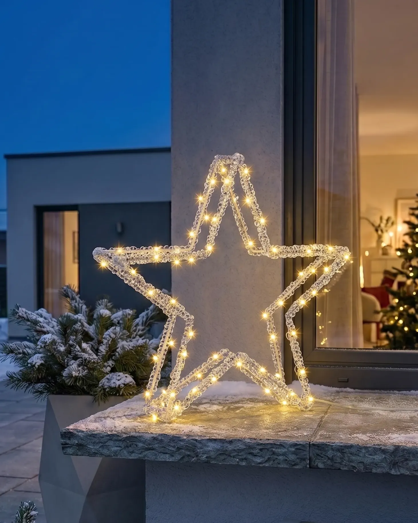 Dekoracja ogrodowa LED SIMO Gwiazda 31 cm Biały