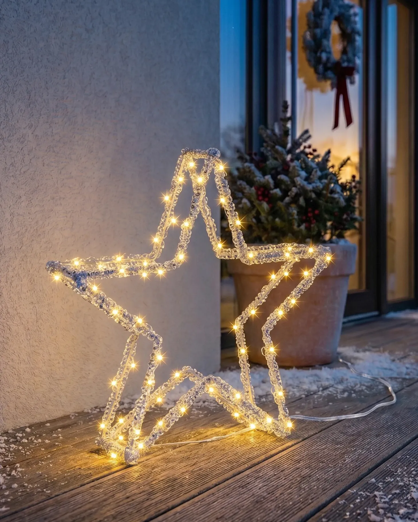 Dekoracja ogrodowa LED SIMO Gwiazda 31 cm Biały