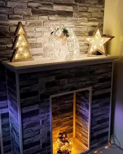 Dekoracja ogrodowa LED SIVULA Niedźwiedź 34 cm Biały