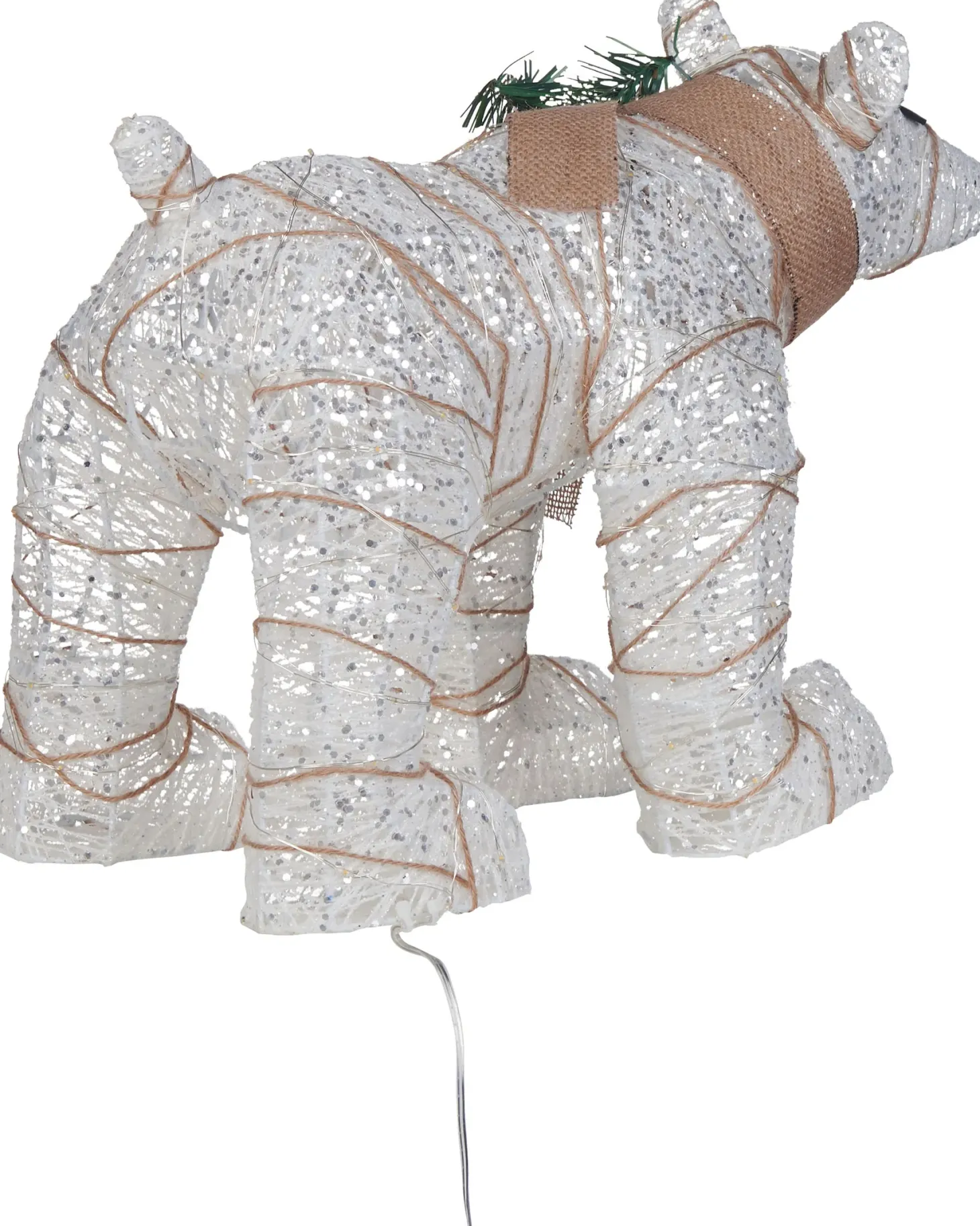 Dekoracja ogrodowa LED SIVULA Niedźwiedź 34 cm Biały
