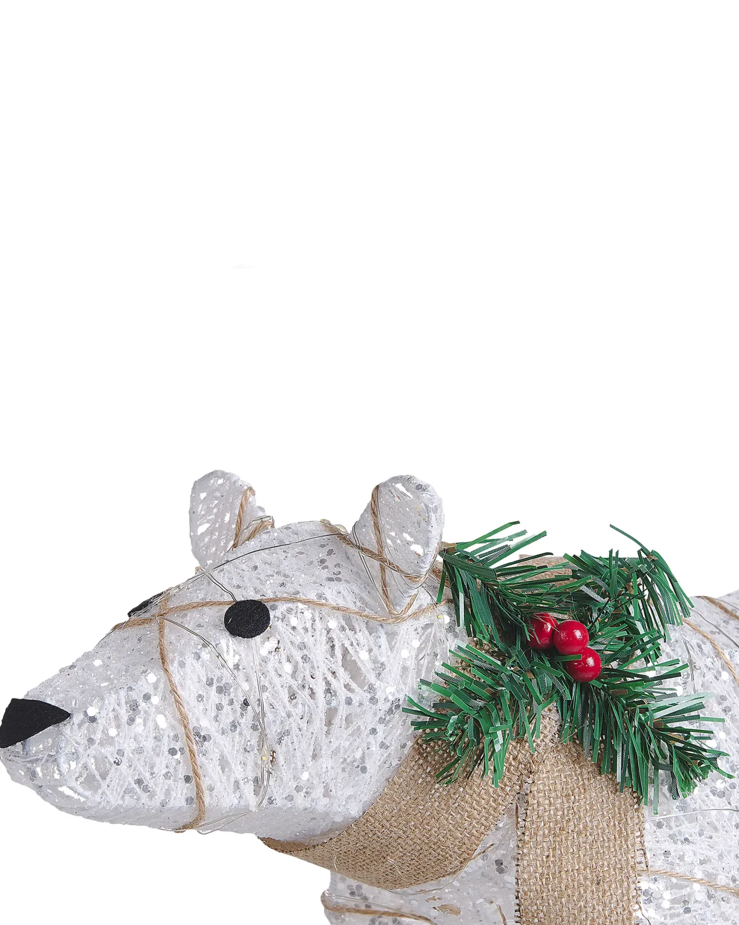 Dekoracja ogrodowa LED SIVULA Niedźwiedź 34 cm Biały