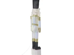 Dekoracja ogrodowa LED STOROVAN Dziadek do orzechów 152 cm Biały/ złoty