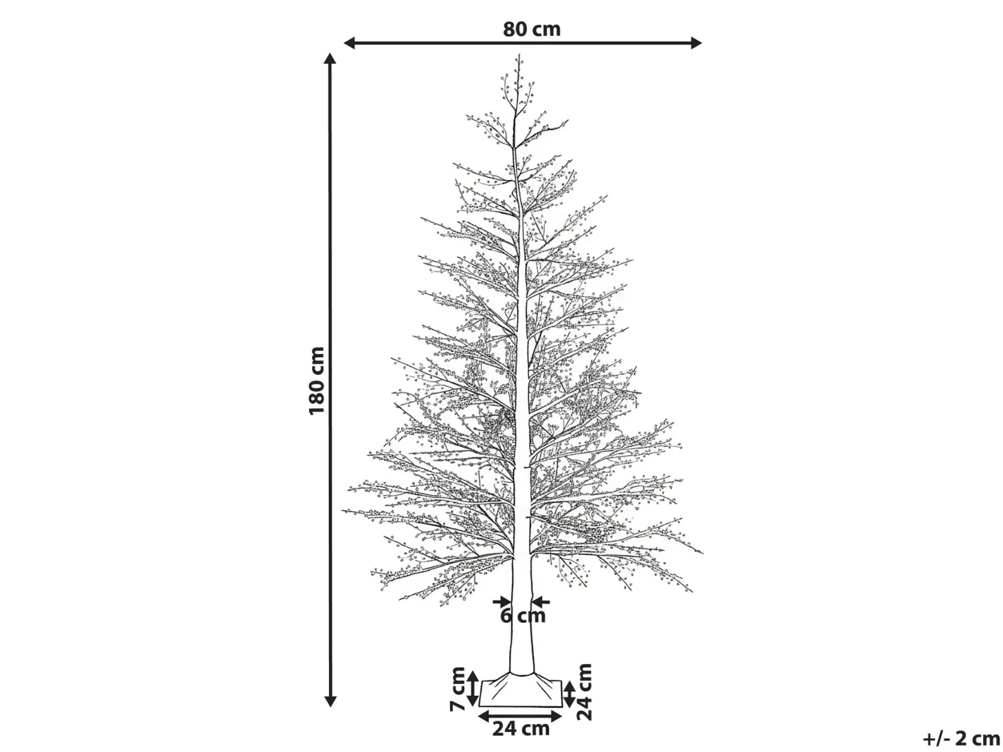 Dekoracja ogrodowa LED SUONTEE Choinka 180 cm Biały