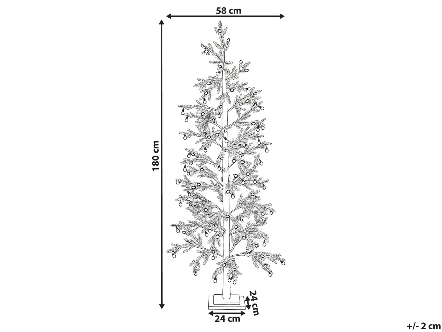 Dekoracja ogrodowa LED TORSA Drzewko 180 cm Zielony