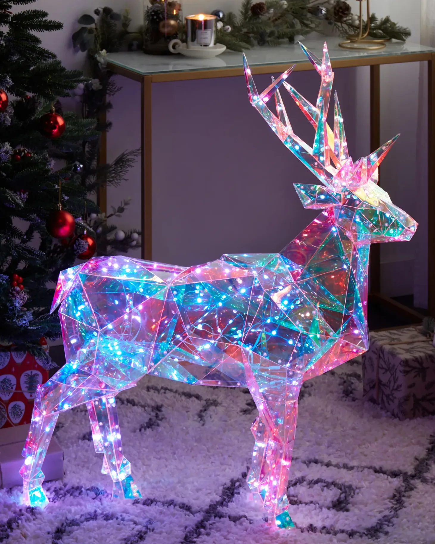 Dekoracja ogrodowa Smart LED Sterowane aplikacją POLARIS Renifer 90 cm Kolorowy