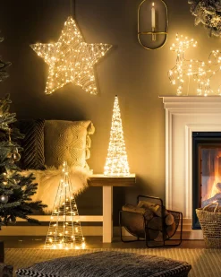 Dekoracja ogrodowa wisząca LED KURULA Gwiazda 58 cm Srebrny