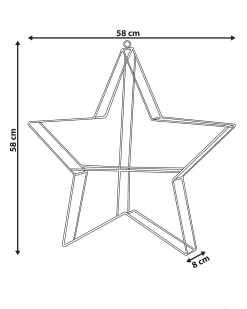 Dekoracja ogrodowa wisząca LED KURULA Gwiazda 58 cm Srebrny