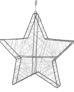 Dekoracja ogrodowa wisząca LED KURULA Gwiazda 58 cm Srebrny