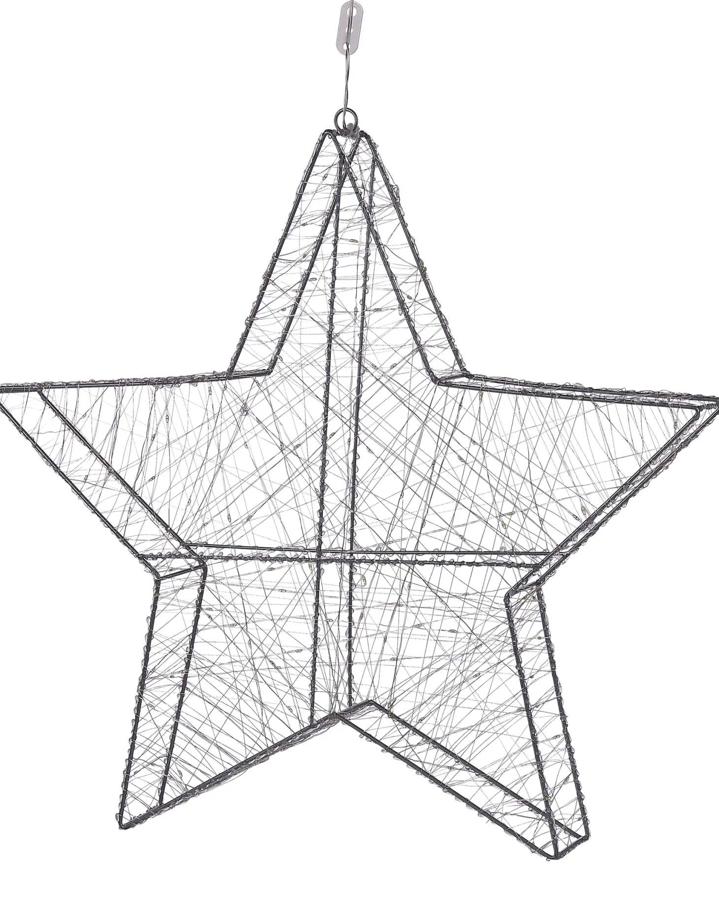 Dekoracja ogrodowa wisząca LED KURULA Gwiazda 58 cm Srebrny