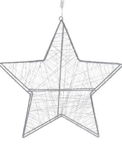 Dekoracja ogrodowa wisząca LED KURULA Gwiazda 58 cm Srebrny