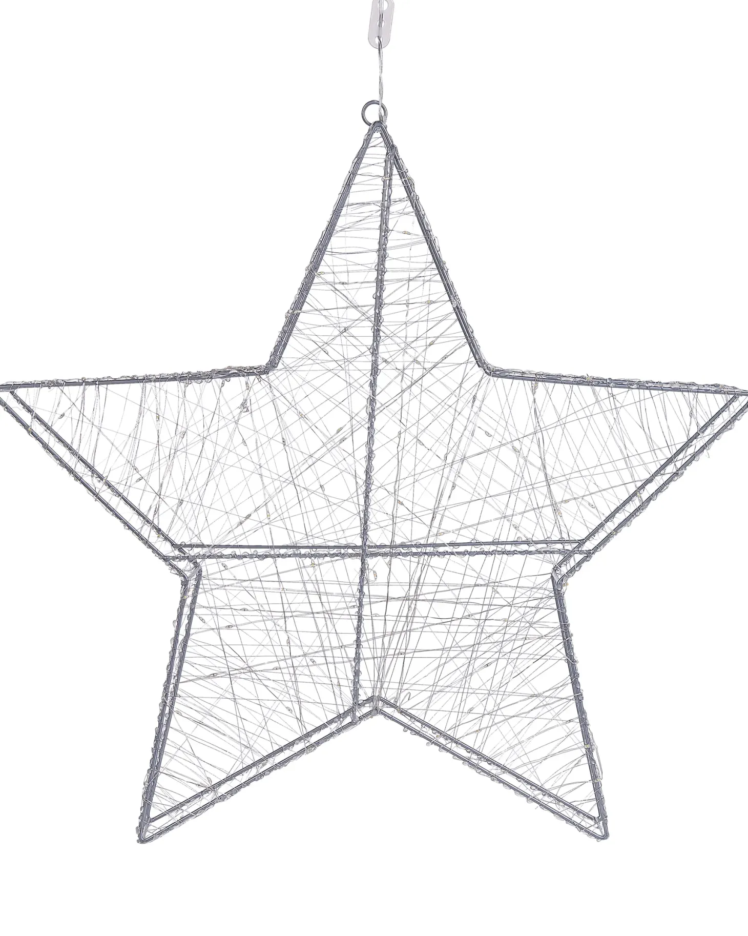 Dekoracja ogrodowa wisząca LED KURULA Gwiazda 58 cm Srebrny