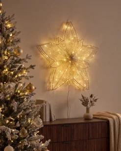 Dekoracja ogrodowa wisząca LED HOFSOS Gwiazda 50 cm Srebrny