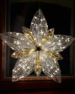 Dekoracja ogrodowa wisząca LED HOFSOS Gwiazda 50 cm Srebrny