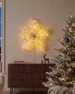 Dekoracja ogrodowa wisząca LED HOFSOS Gwiazda 50 cm Srebrny