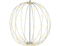 Dekoracja ogrodowa wisząca LED HOSFOS Bombka 42 cm Srebrny