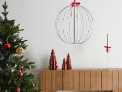 Dekoracja ogrodowa wisząca LED HOSFOS Bombka 42 cm Srebrny
