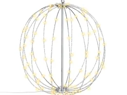 Dekoracja ogrodowa wisząca LED HOSFOS Bombka 42 cm Srebrny