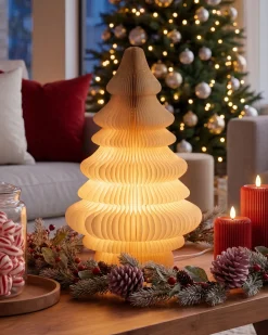 Dekoracja świąteczna Lampa stołowa DREVJA Choinka 51 cm Beżowy