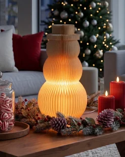 Dekoracja świąteczna Lampa stołowa BANGA Bałwan 51 cm Beżowy