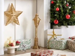 Dekoracja świąteczna LED ALFTANES Latarnia 62 cm Złoty
