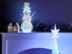 Dekoracja świąteczna LED ARCTICA Bałwan 43 cm Kolorowy