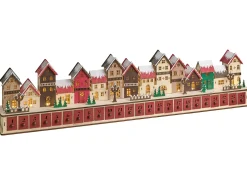 Dekoracja świąteczna LED ASPERN Kalendarz adwentowy 18 cm Czerwony