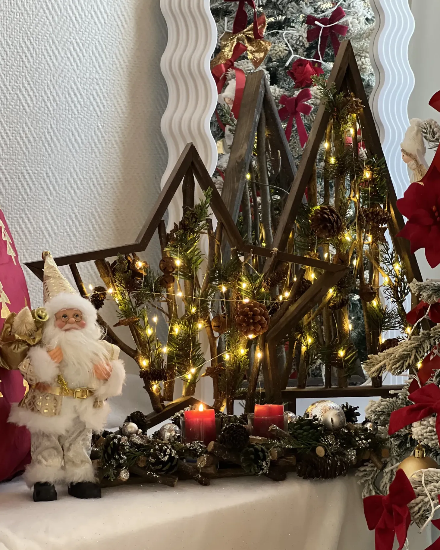 Dekoracja świąteczna LED DOKKA Gwiazda 46 cm Brązowy