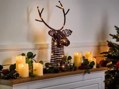 Dekoracja świąteczna LED DYBESO Renifer 60 cm Ciemnobrązowy