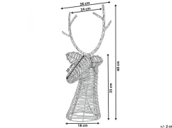 Dekoracja świąteczna LED DYBESO Renifer 60 cm Ciemnobrązowy
