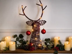 Dekoracja świąteczna LED DYBESO Renifer 60 cm Ciemnobrązowy