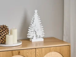 Dekoracja świąteczna LED FEMAN Choinka Renifer 36 cm Biały