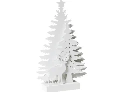 Dekoracja świąteczna LED FEMAN Choinka Renifer 36 cm Biały