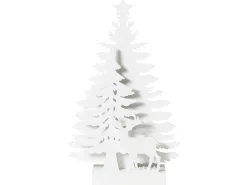 Dekoracja świąteczna LED FEMAN Choinka Renifer 36 cm Biały