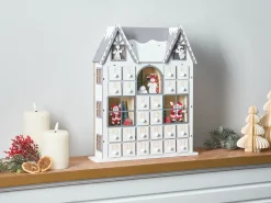 Dekoracja świąteczna LED FEMUND Kalendarz adwentowy 40 cm Biały