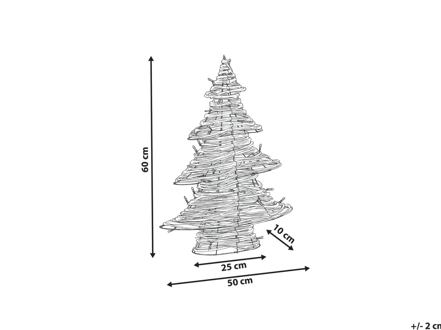 Dekoracja świąteczna LED FURESO Choinka 60 cm Naturalny