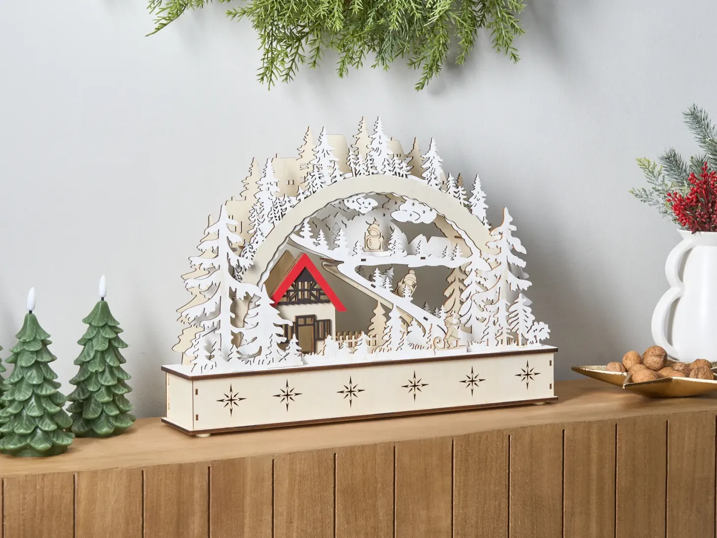 Dekoracja świąteczna LED GOKSJO 33 cm Jasnobrązowy