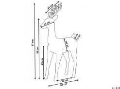 Dekoracja świąteczna LED GRINDAVIK Renifer 97 cm Naturalny