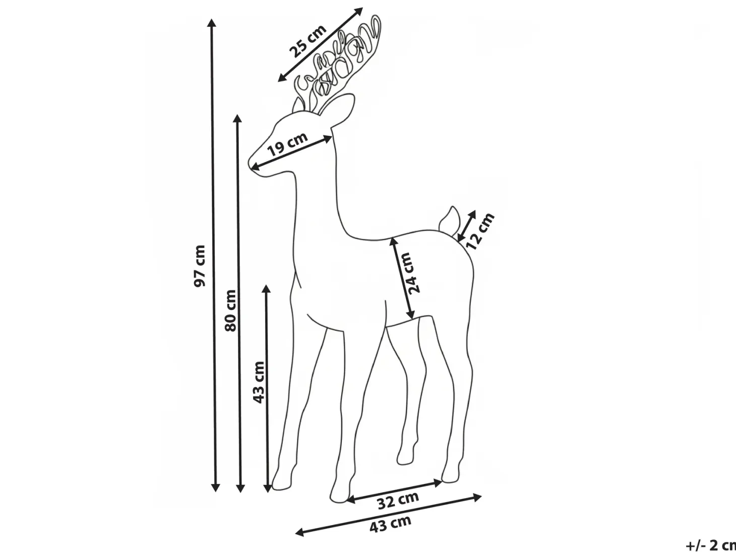 Dekoracja świąteczna LED GRINDAVIK Renifer 97 cm Naturalny
