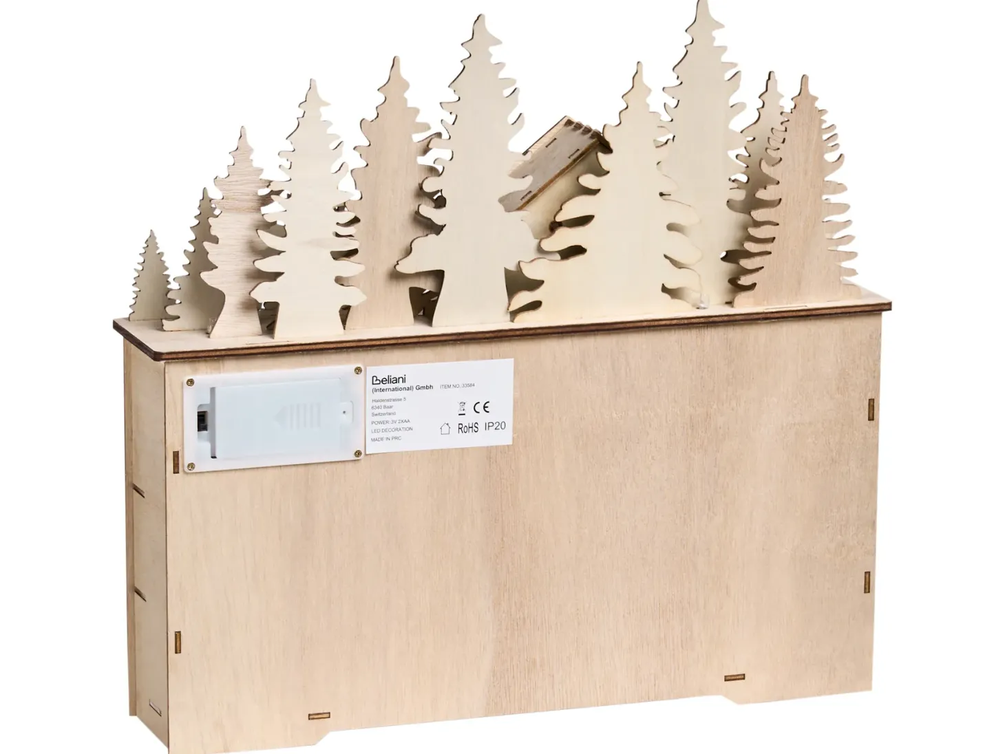 Dekoracja świąteczna LED HELIN Kalendarz adwentowy 33 cm Jasnobrązowy