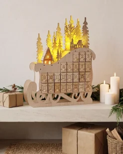 Dekoracja świąteczna LED IMPALA Kalendarz adwentowy 40 cm Jasnobrązowy