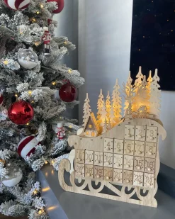 Dekoracja świąteczna LED IMPALA Kalendarz adwentowy 40 cm Jasnobrązowy