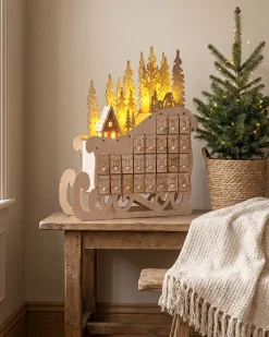 Dekoracja świąteczna LED IMPALA Kalendarz adwentowy 40 cm Jasnobrązowy