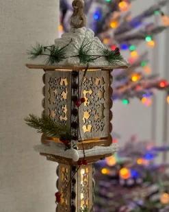 Dekoracja świąteczna LED LENTIRA Latarnia 80 cm Jasnobrązowy