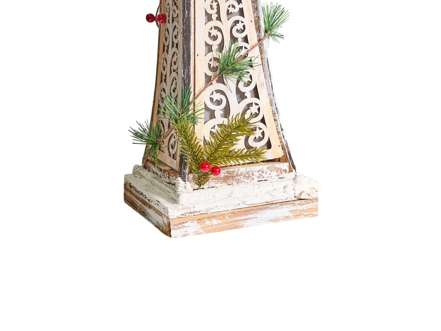 Dekoracja świąteczna LED LIESVESI Latarnia 80 cm Jasnobrązowy