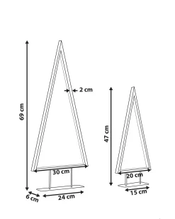 Dekoracja świąteczna LED LOPPI Choinka 47/69 cm Czarny