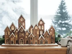 Dekoracja świąteczna LED MALLOS Domek 45 cm Brązowy