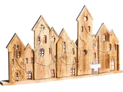 Dekoracja świąteczna LED MALLOS Domek 45 cm Brązowy