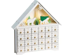 Dekoracja świąteczna LED MJOSA Kalendarz adwentowy 33 cm Biały