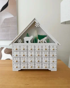 Dekoracja świąteczna LED MJOSA Kalendarz adwentowy 33 cm Biały