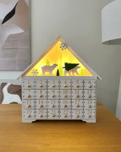 Dekoracja świąteczna LED MJOSA Kalendarz adwentowy 33 cm Biały